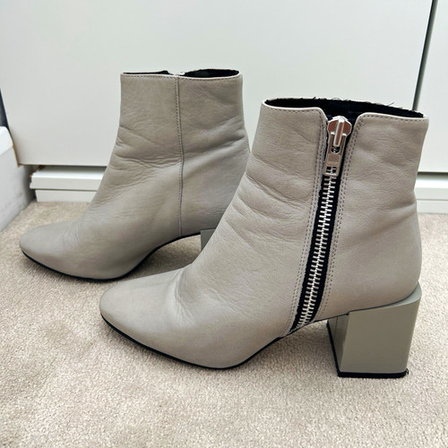 Topshop grey leather - leather, ankle
