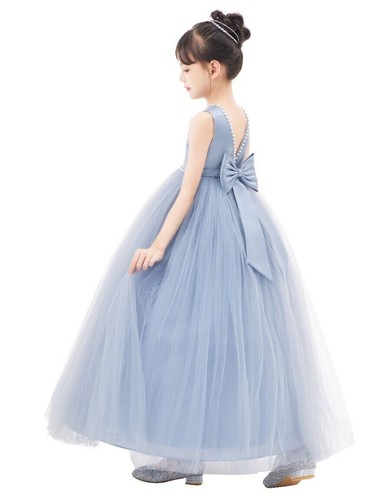Back satin flower girl - satin, dress
