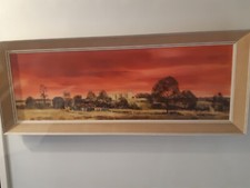 Michael Barnfather Vintage Oil painting-Raglam Castle,Wales, Dated/signed 1969