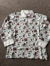 Cath Kidston Cowboy Print Kids Polo Shirt 4-5 Years Long Sleeved
