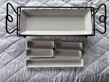 Pampered Chef Simple Additions Hospitality Set Serving Dishes And Stand
