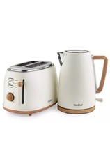 Kettle & Toaster Set Cream, 1.7L Kettle 3000W & 2 Slice Toaster 850W, VonShef