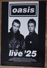 Oasis - live band music show 2025 UK TOUR promotional tour concert gig poster