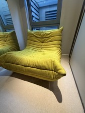 Ligne Roset Togo Fireside Lounge Chair In Florescent Green Fabric. Excellent.