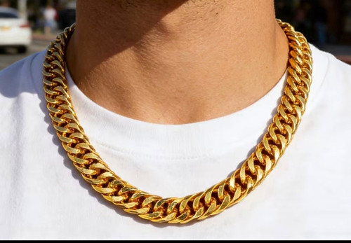 Yellow gold plated - metal, curb