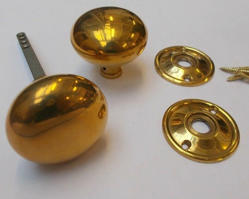 Antique brass door knobs rim - door,