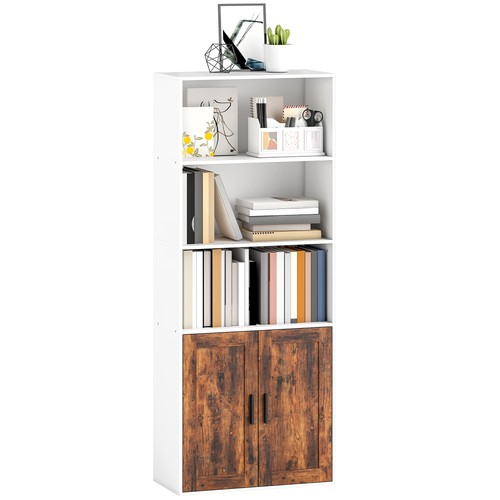 Homcom tier bookcase - 5-tier, bookcase,