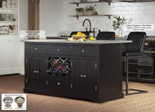 Black Kitchen Island With Grey