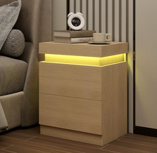 LED Bedside Table 2 Drawers