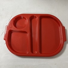 Plastic School Dinner Plates - Colour Red