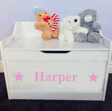 Girls/boys Wooden Personalised Children's Toy Box/Storage Box/chest Any Name
