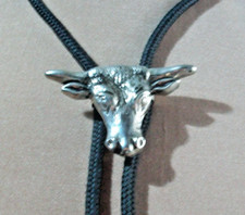 western bolo tie silver tone