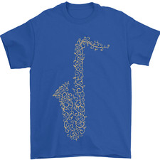 A Saxophone Musical Instruments Brass Band Mens T-Shirt 100% Cotton