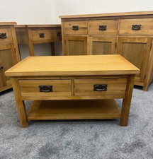 Oak Coffee Table with Drawers