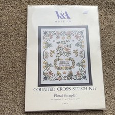DMC V&A Museum Floral Sampler Counted Cross Stitch Kit Floral 14 X 17" New K3732