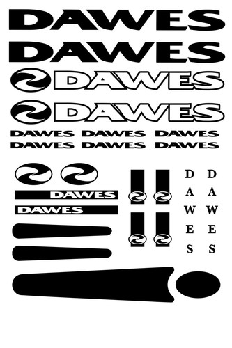 Dawes cycle decal set - dawes, set.