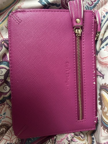 Pink purse with double zips - purse,