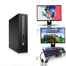 GAMING PC BUNDLE Computer FULL SET DUAL MONITOR CORE i5 6th Gen 16GB SSD GT 710