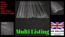 2mm-12mm Clear Perspex Plastic Rod Acrylic Extruded Bar Tubular Pipe Model     
