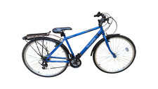 Apollo Transfer Hybrid Bike 18" M – Shimano 18 Speed, Disc Rack, USB Lights