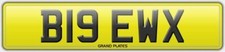BIG REG B19 EWX NUMBER PLATE INITIALS REGISTRATION ASSIGNED FREE NO FEES RARE EW