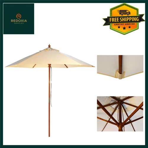 Elegant wooden garden parasol - garden,