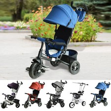 Kids Tricycle Trike Children Smart Toddler Ride on 3 Wheels Canopy Handle Safety