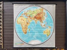 Vintage school map of the EASTERN HEMISPHERE  ASIA  & AFRICA 1967
