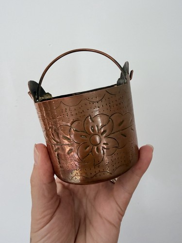 Small vintage embossed copper - embossed,