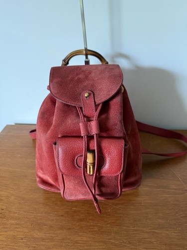 Gucci bamboo backpack mini red - bamboo,