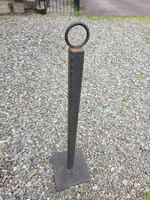 Ring top metal heavy duty posts, 1 m tall, 7.5 kg, rope barrier