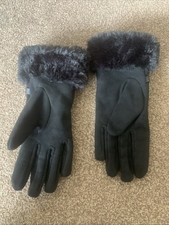Jeff And Co Black Fur Gloves One Size 