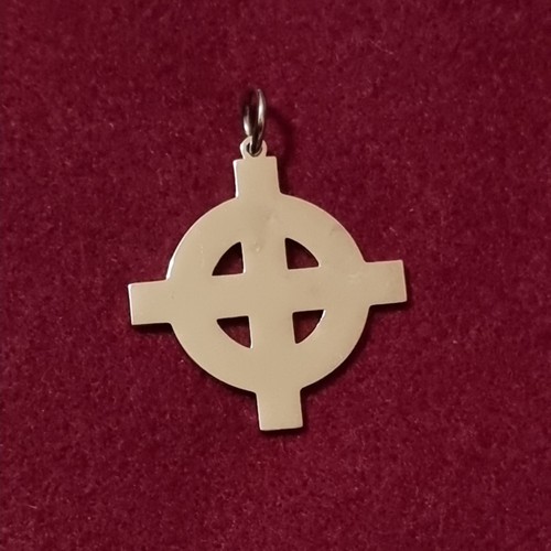 Chrome celtic cross pendant - chrome,