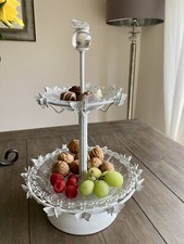 2 Tier Glass Cake Stand