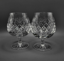 Pair of Thomas Webb Crystal Burlington Cut Brandy Glasses