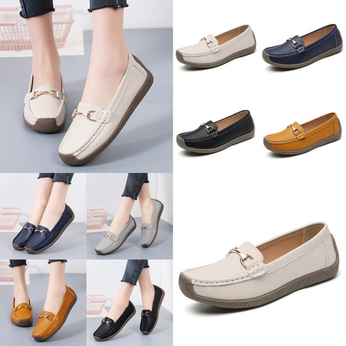 Ladies womens leather flat - ladies,
