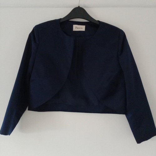 Navy blue lined bolero cropped - navy,