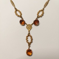 16" VTG Czech Art Deco Amber