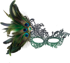 Lace Feather Masquerade Mask