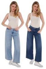 Ladies EX M&S Wide Leg Slouchy Jeans Mid Rise