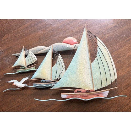 Vintage metal sailboat - sailboat, boat