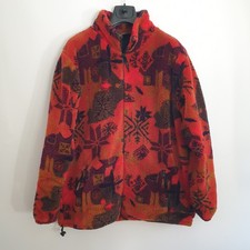 Vintage Fairfield Original Fleece Jacket Size XL Full Zip Sherpa Snowflake Print
