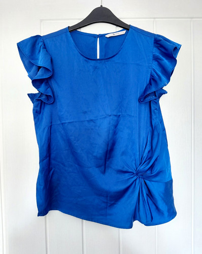 Women blue satin ruffle - women’s,
