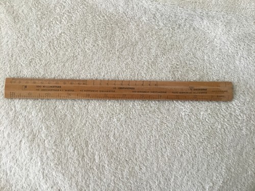 Old wooden school ruler - ,