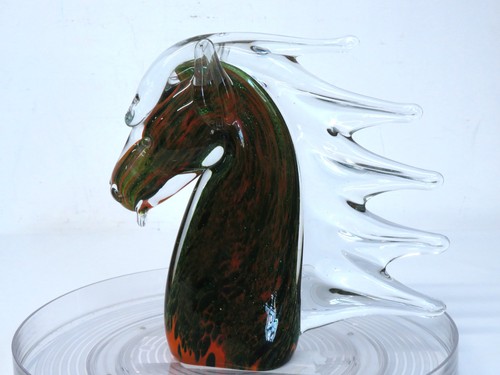 Murano handmade glass horse - -,