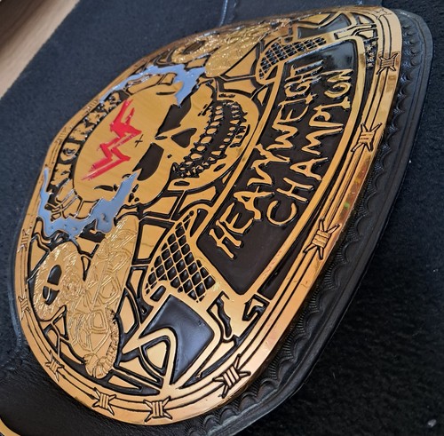 Wwf smoking skull belt - wwf,