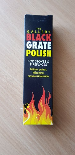 Black grate polish for stoves - black,