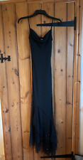 Maria Grachvogel 100% silk long black dress, beads, tassles, Size 8