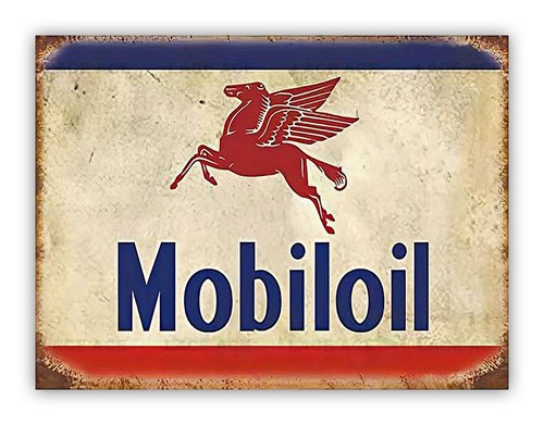 Vintage style mobil oil - style, metal