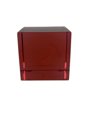 Moser red glass roslin cube - roslin,